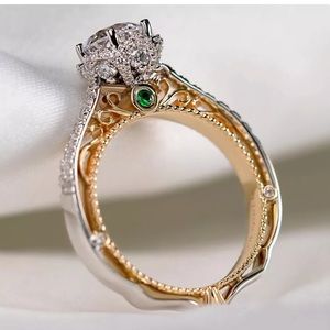 Two Tone 925 Silver Rings for Women Wedding Party